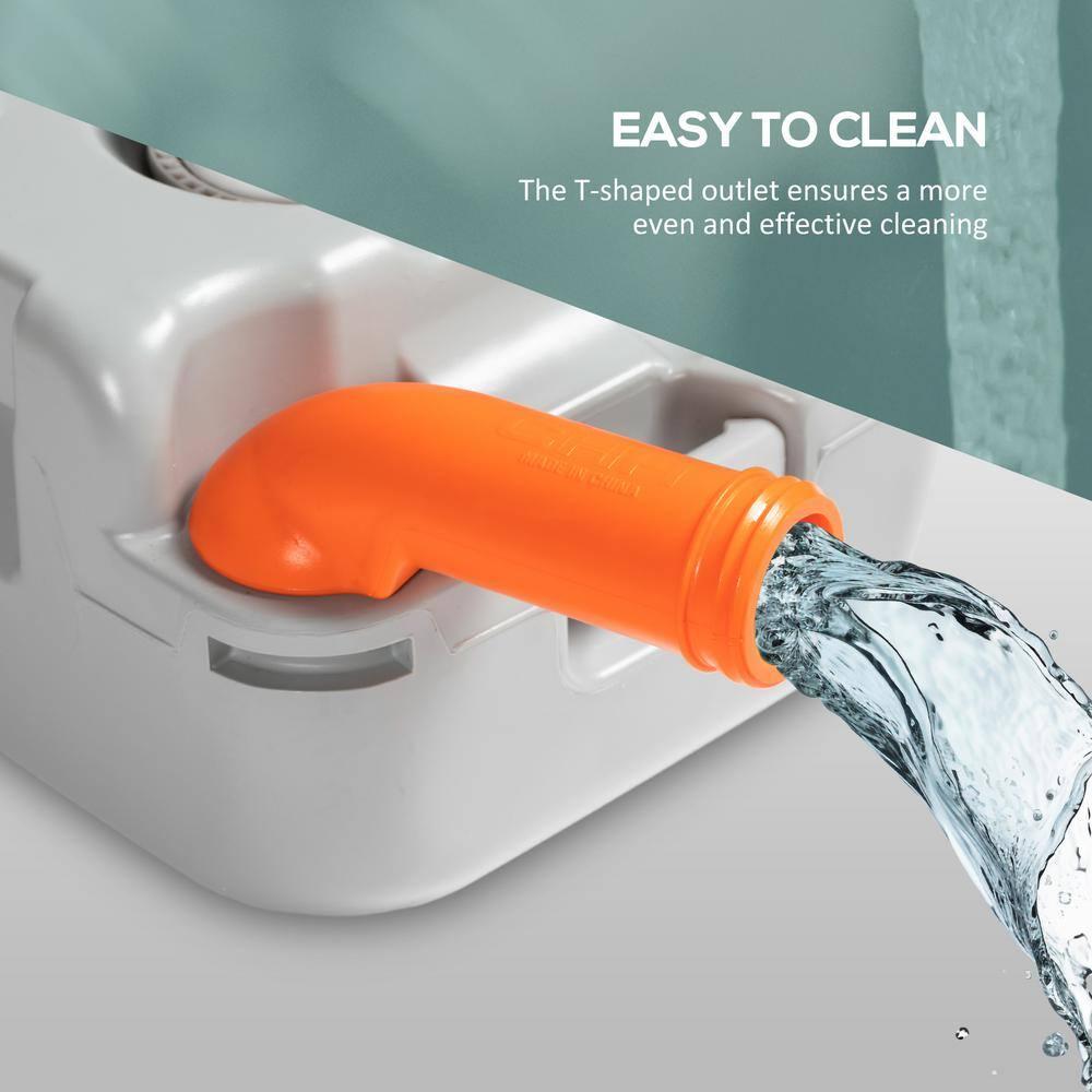 Outsunny 5.3 Portable Camping Toilet, Porta Potty with Level Indicator and Anti-Leak Handle Pump for Boating, Hiking, Travel, RV
