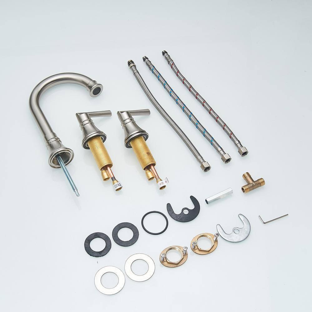 Widespread 2-handle Bathroom Faucet with Drain Assembly