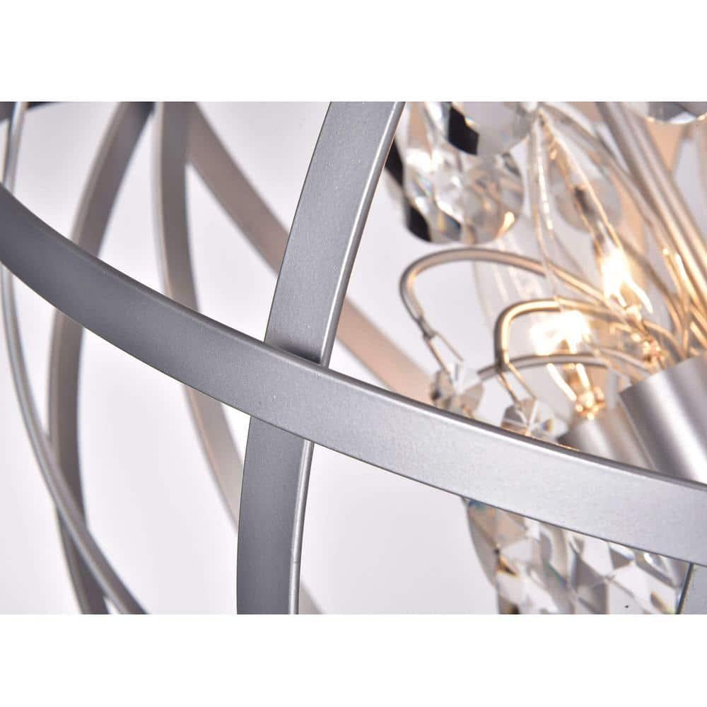 The Lighting Store Benita Matte Silver 4-light Metal Crystal Orb Chandelier