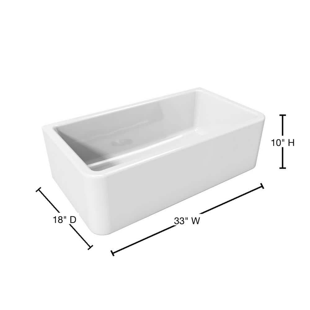 Latoscana LFS3318W 33 in. Fireclay Single Bowl Kitchen Sink