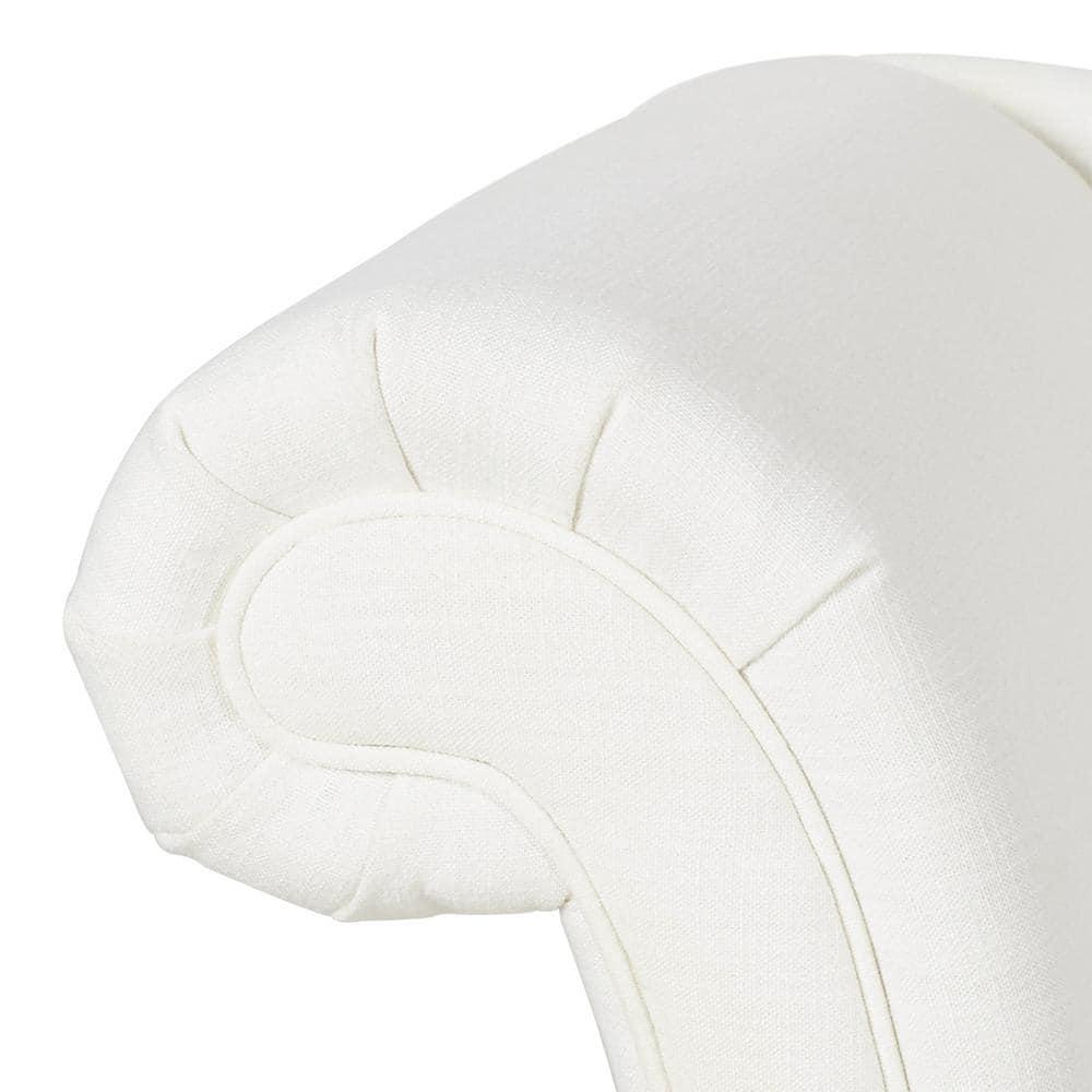 Harrison Tufted Roll Arm Chaise Lounge Antique White