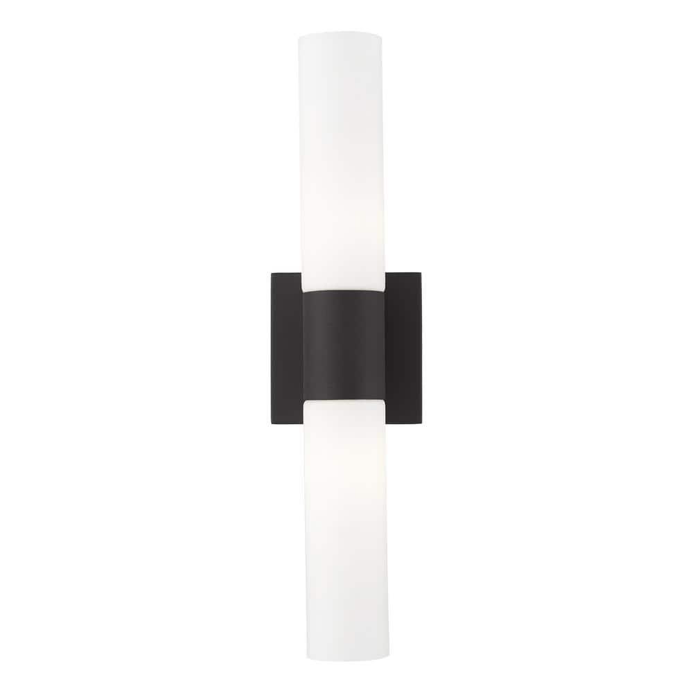 Aero 18" Black and Brass 2-Light Vanity Sconce