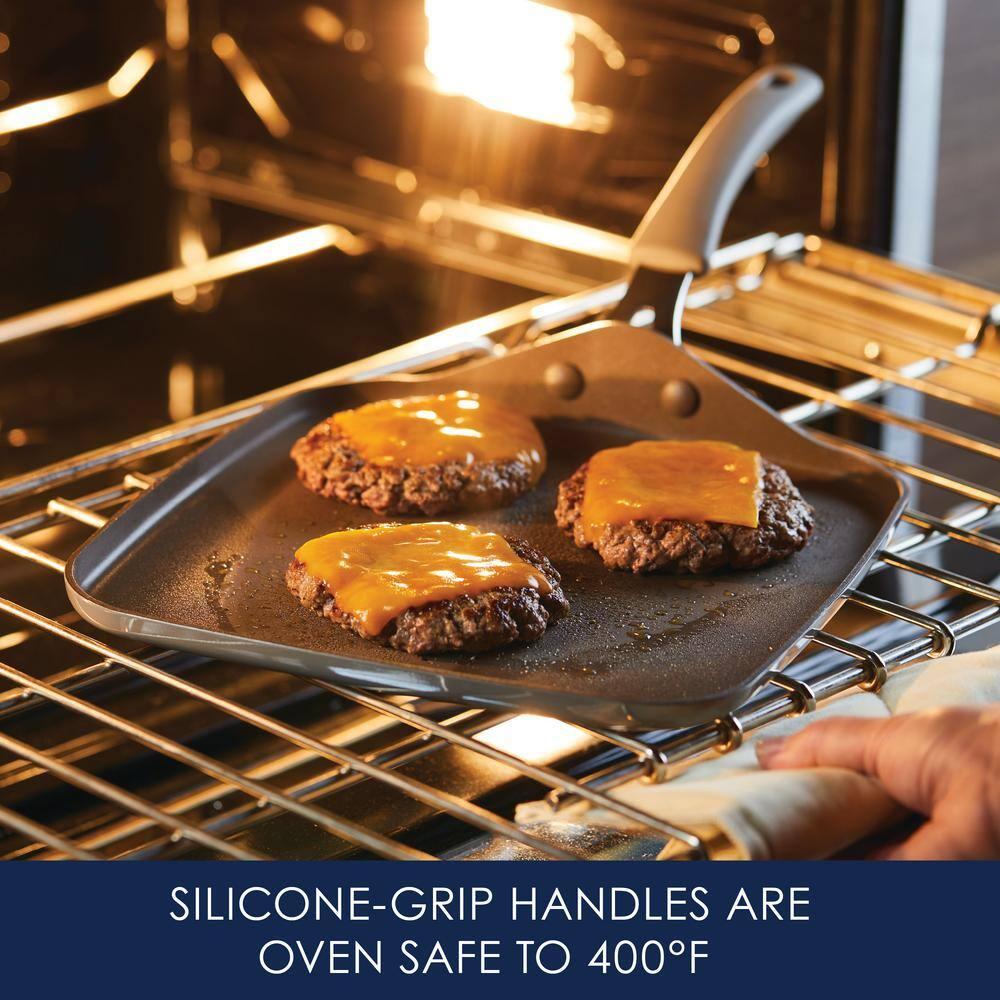 Rachael Ray Rachael Ray Cook + Create Aluminum Nonstick Square Stovetop Griddle Pan, 11-Inch
