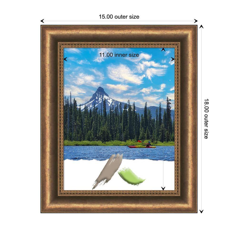 Amanti Art Manhattan Bronze Narrow Wood Picture Frame Opening Size 11x14 in.