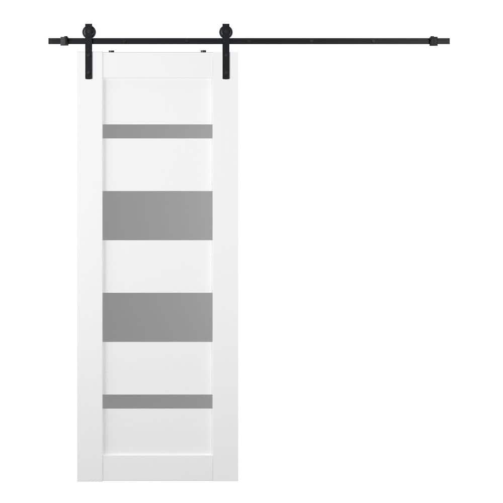 Belldinni Mirella 95.24'' Solid + Manufactured Wood Paneled with Installation Hardware Kit Barn Door