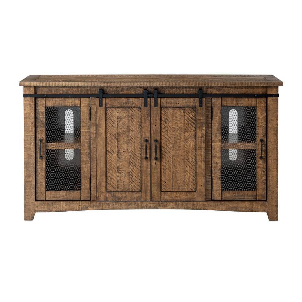 Chesapeake Solid Wood TV Stand Natural Brown Finish - Martin Svensson Home