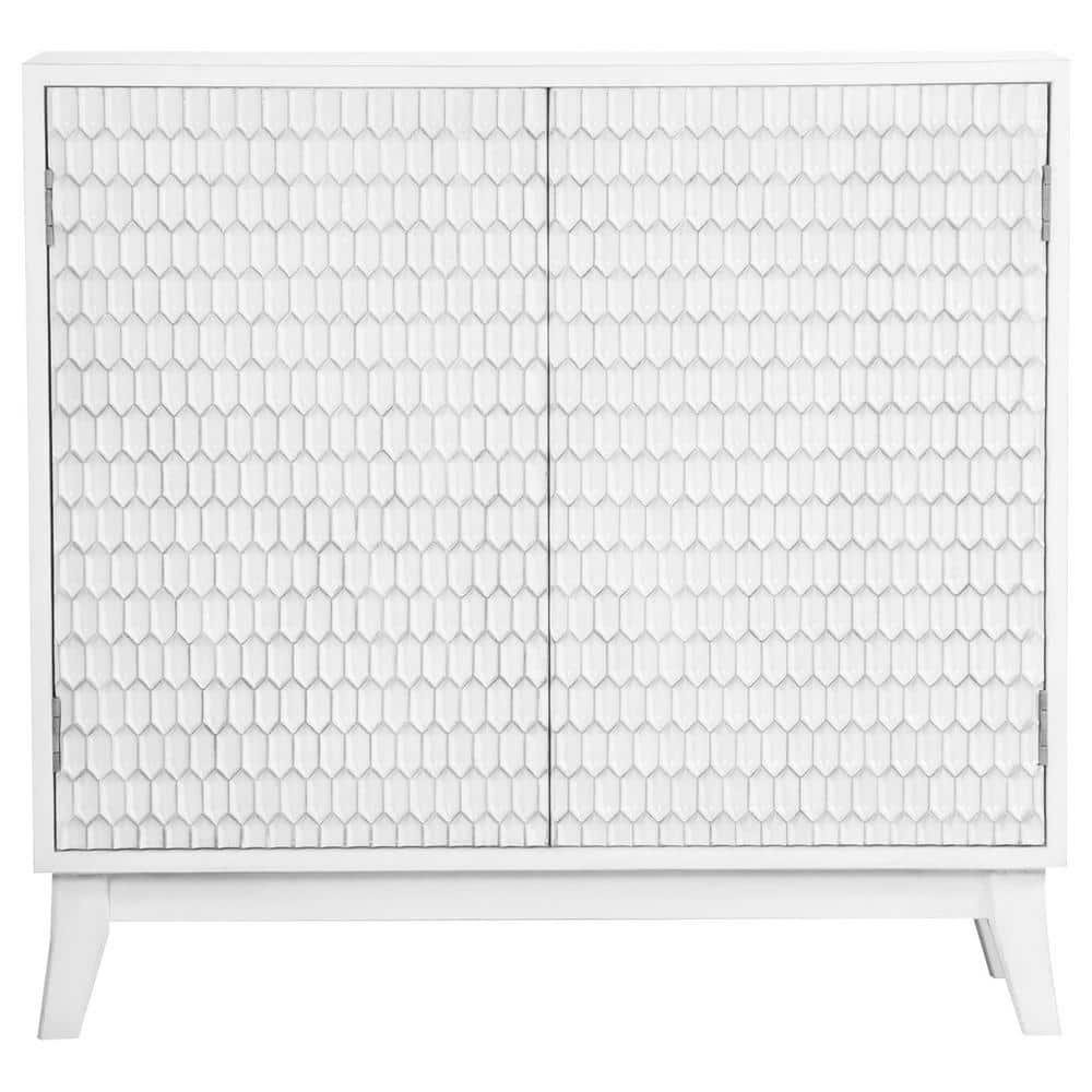 Coaster Contemporary Wood Rectangular 2-Door Accent Cabinet in White