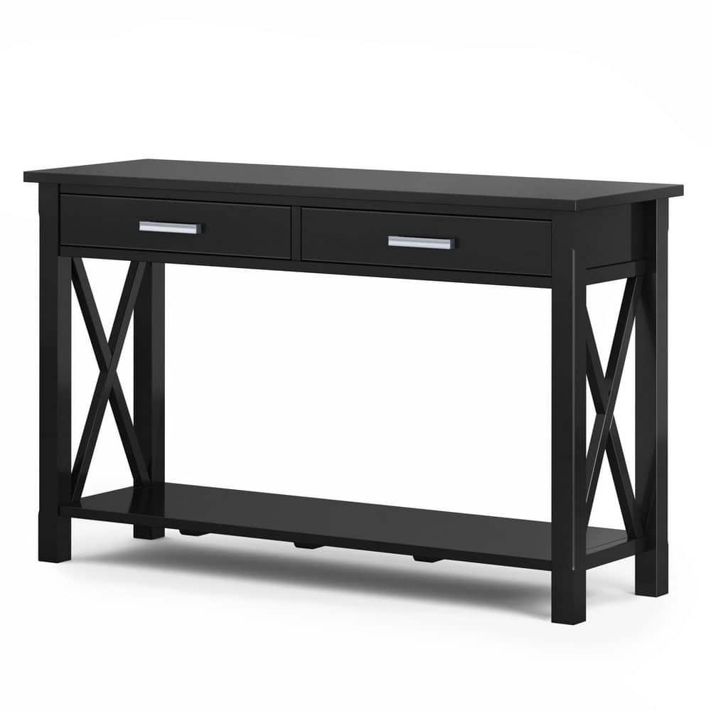 Simpli Home Kitchener 47"W Solid Wood Contemporary Storage Console Table with 2 Drawers and Bottom Storage Shelf