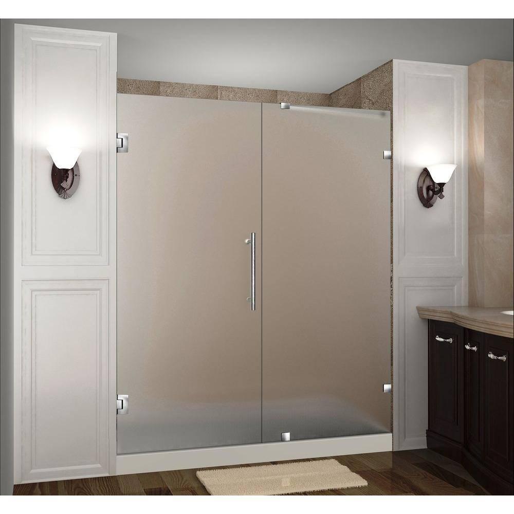 Nautis 72" H Hinged Frameless Shower Door