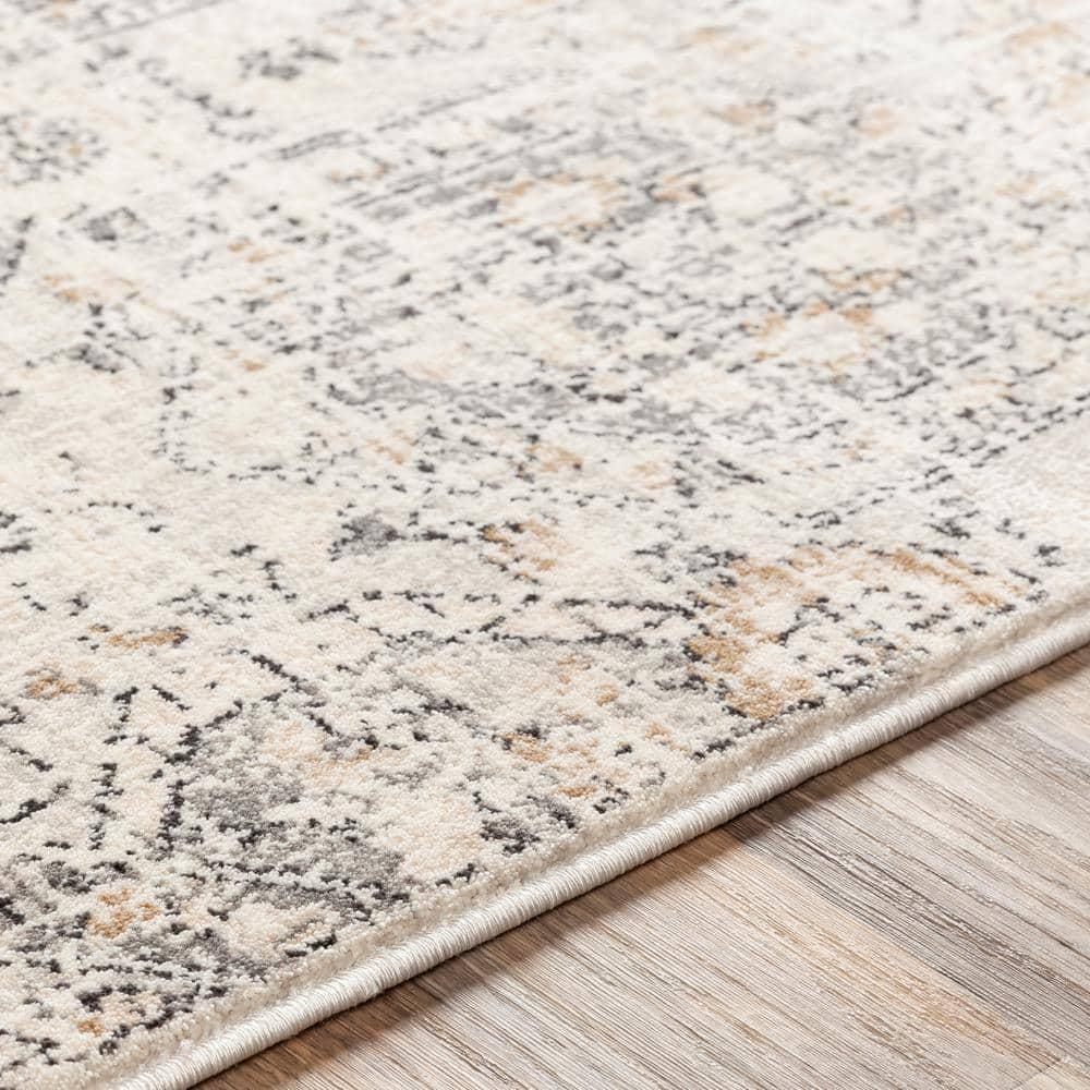 Elegance Beige Rectangular Synthetic Easy-Care Area Rug