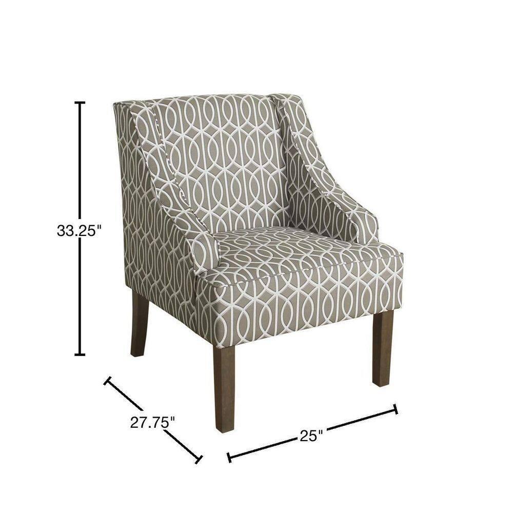 Classic Swoop Accent Armchair Brindle Gray- HomePop
