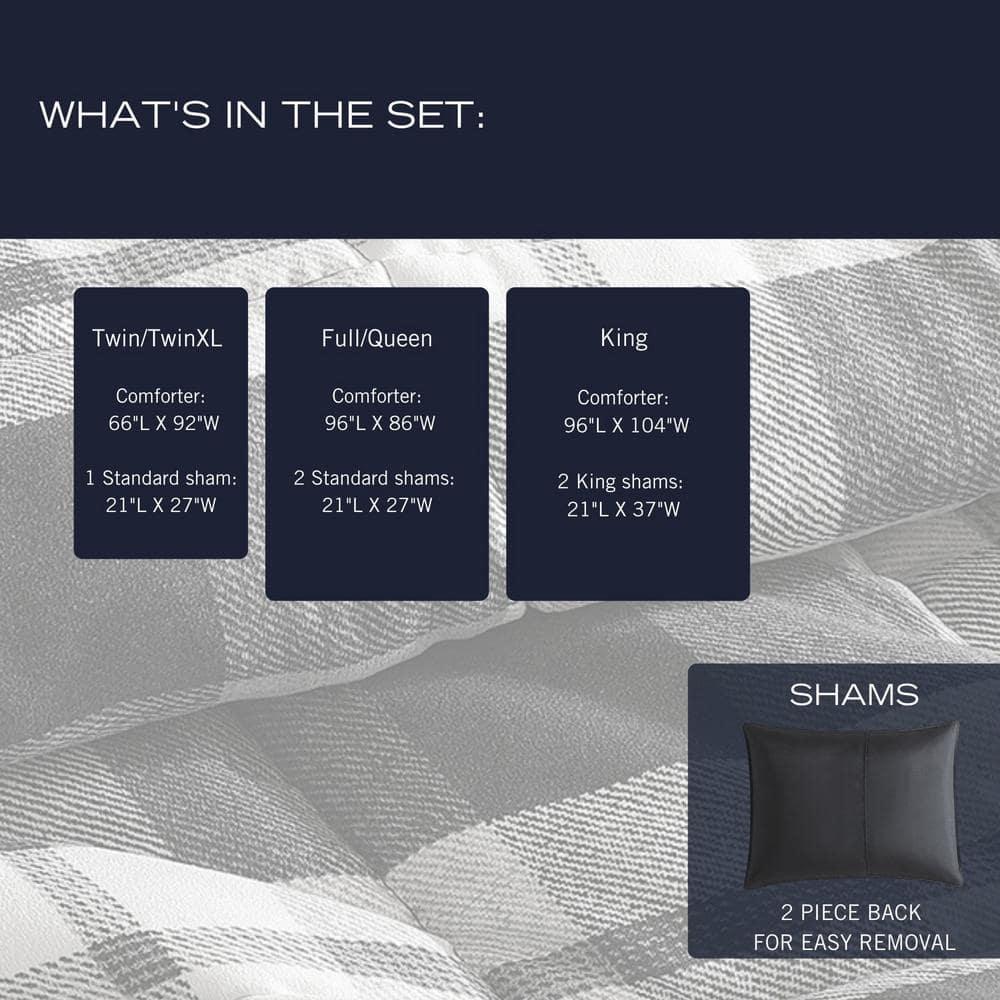Nautica Nautica Crossview Plaid Microsuede Blue Comforter Set