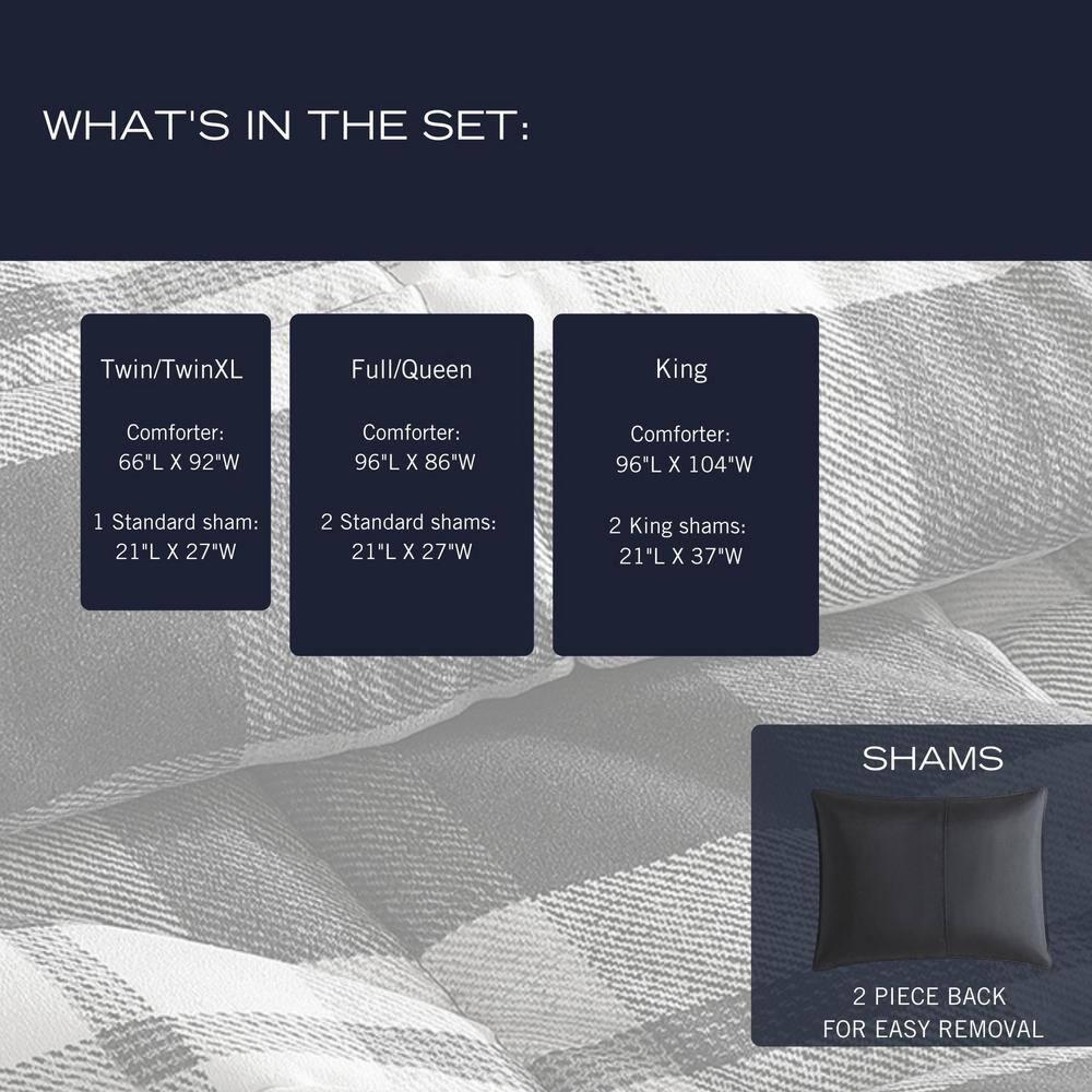 Nautica Nautica Crossview Plaid Microsuede Blue Comforter Set