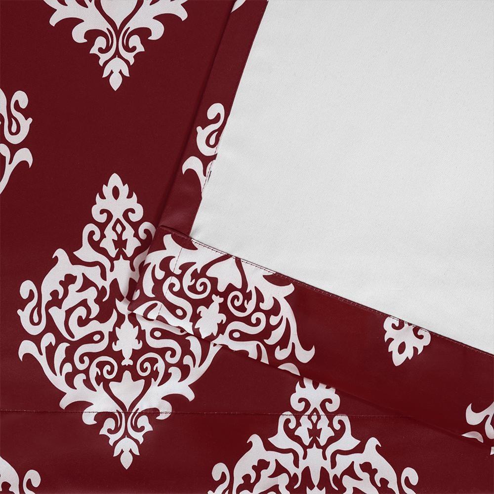 Set of 2 84"x52" Medallion Blackout Thermal Grommet Top Window Curtain Panels Burgundy: Polyester, Indoor Use