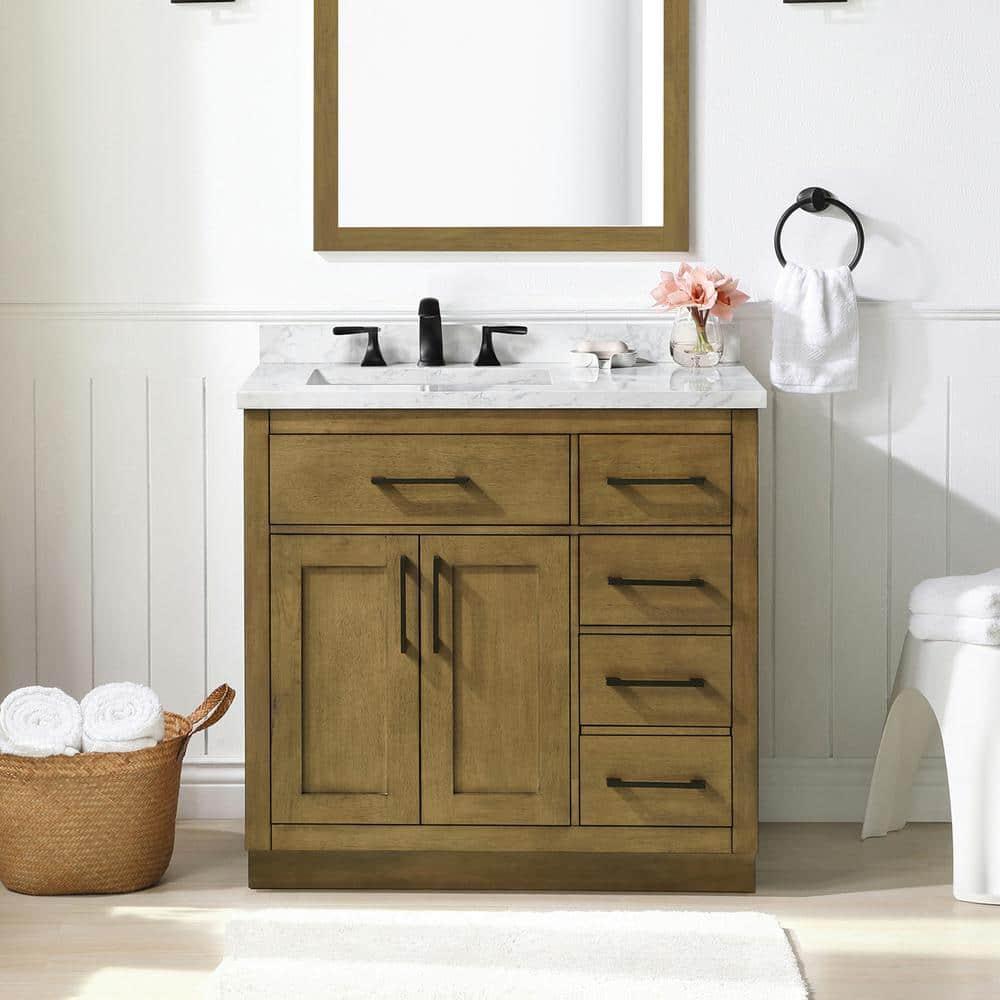OVE Decors Athea 36 in. W Bath Vanity with Premium Countertop and Power Bar
