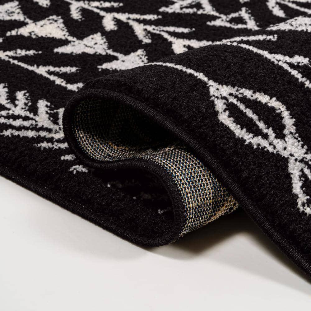 JONATHAN Y Ziri Moroccan Geometric Black/Cream 3 ft. x 5 ft. Area Rug