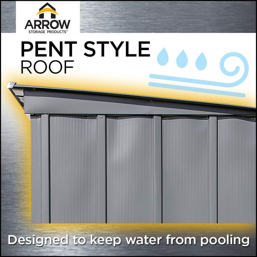 Arrow 8 ft. W x 4 ft. D Galvanized Steel Vertical Storage Shed