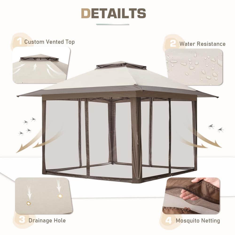 EAGLE PEAK Pop up Patio Gazebo 13 Ft. W x 13 Ft. D Metal Patio