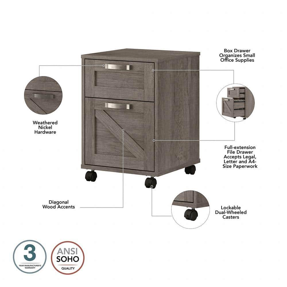 Cowden 16"W 2 -Drawer Mobile Vertical Filing Cabinet