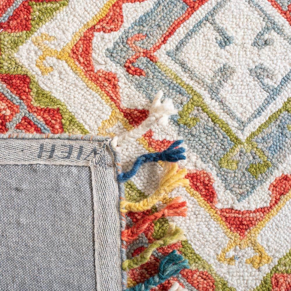 Aspen APN119 Hand Tufted Accent Rug - Grey/Red - 2' X 3' - Safavieh.