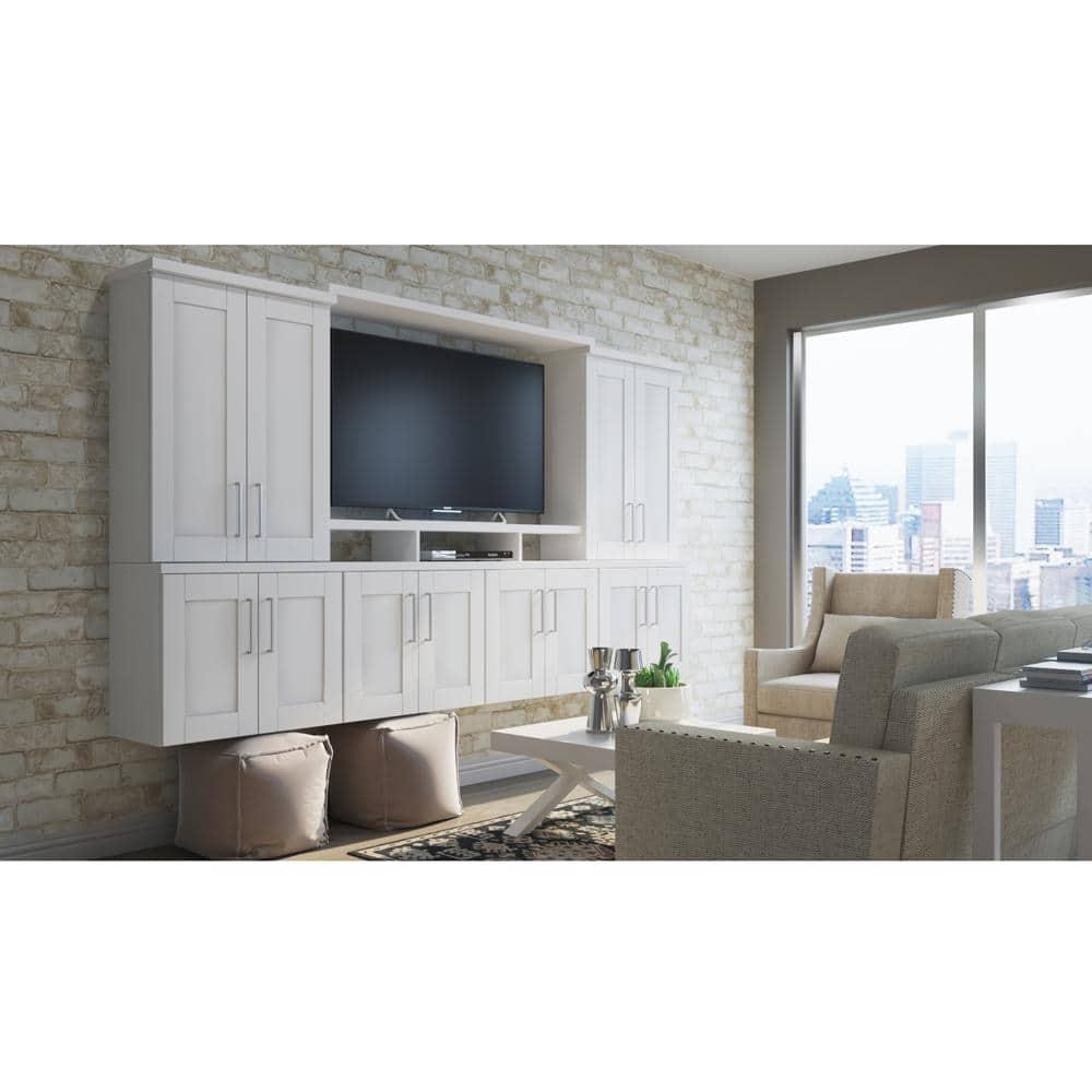 Shaker 36 in. W x 24 in. D x 34.5 in. H Ready to Assemble Corner Sink Base Kitchen Cabinet in Satin White without Shelf