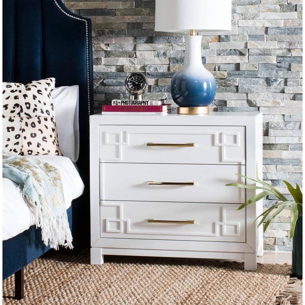 Raina 3 Drawer Chest - CHS6412 - White/Gold - Safavieh