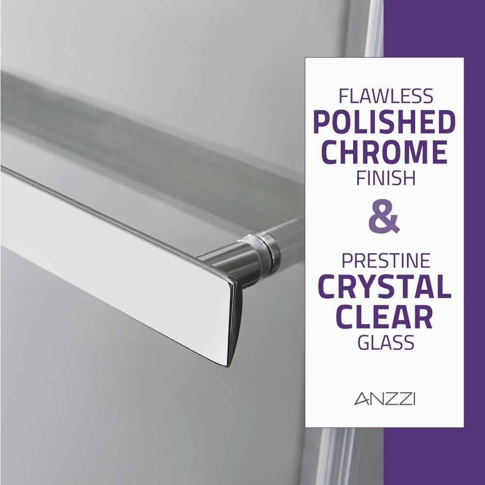 Kahn 60" W x 76" H Double Sliding Frameless Shower Door