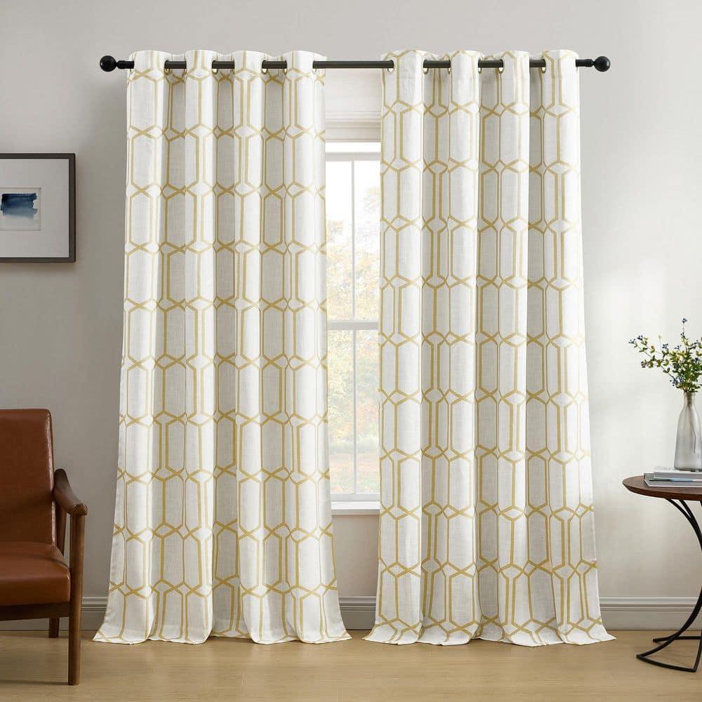 Albesa Geometric Room Darkening Thermal Grommet Single Curtain Panel