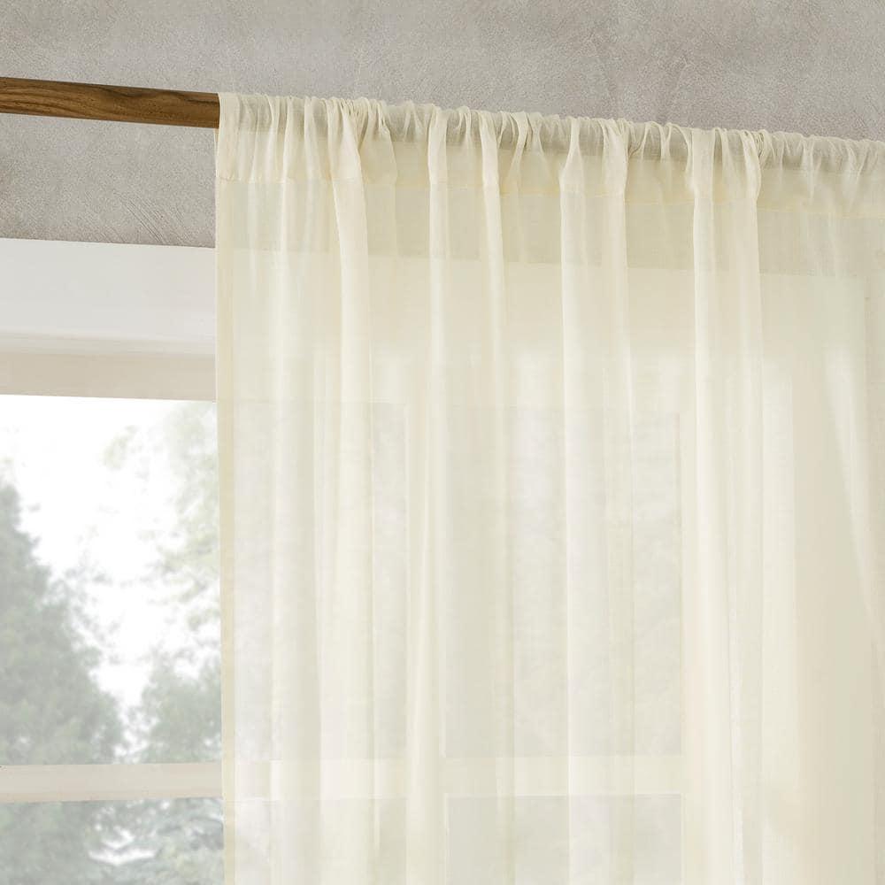 50"x84" Archaeo Sheer 100% Cotton Curtain Panel Cream