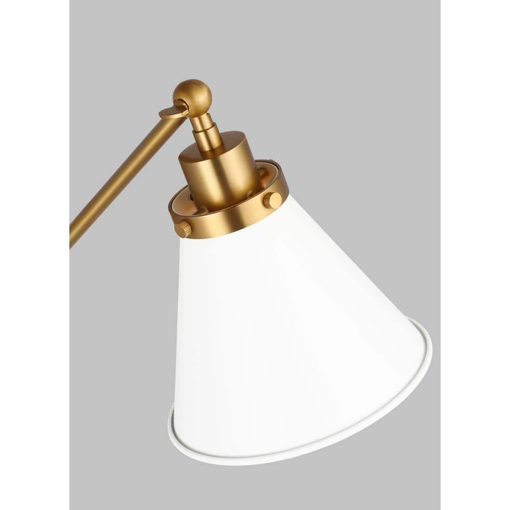 Wellfleet 8.75" Matte White & Burnished Brass Steel Wall Sconce
