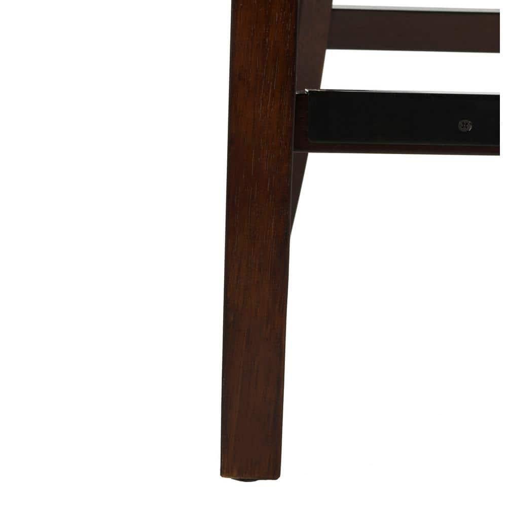 Eleni Tufted Wing Back Counter Stool (Set of 2) - BST6305 - Navy/Espresso - Safavieh