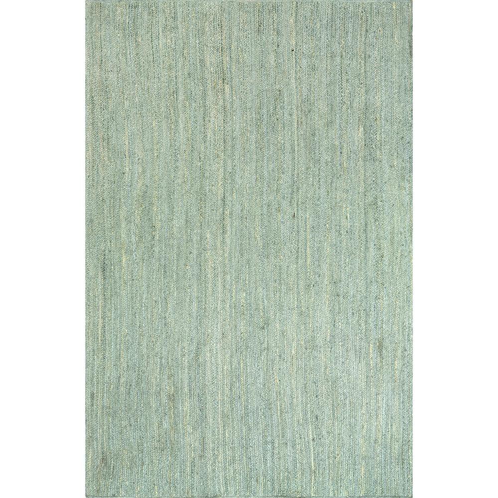 Nuloom 6x9 Rigo Jute Hand Woven Area Rug, Green, Solid Farmhouse Design, Natural Fiber Bedroom, Living Room, Kitchen