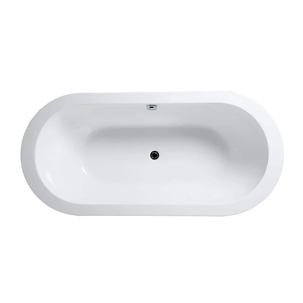 71" x 34" Freestanding Soaking Bathtub