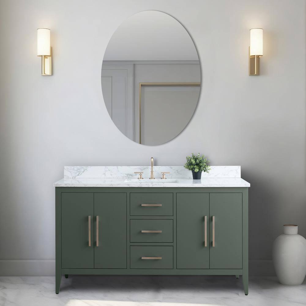 60'' Single Bathroom Vanity with Engineered Marble Top