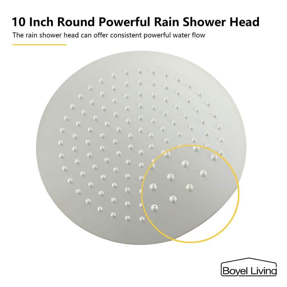 Pressure-Balanced Complete Shower System with 10-Inch Rain Shower Head, Handheld, Rough-in Valve