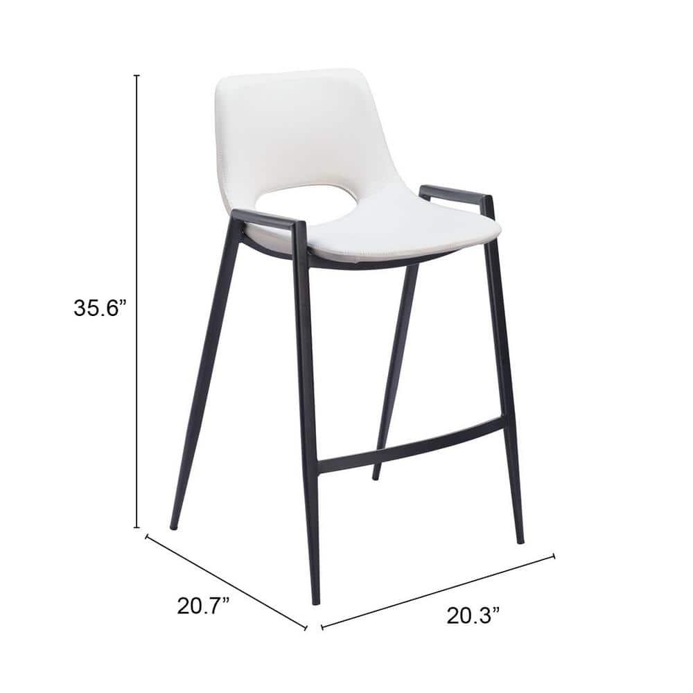 Desi Black Upholstered Counter Stool (Set of 2)