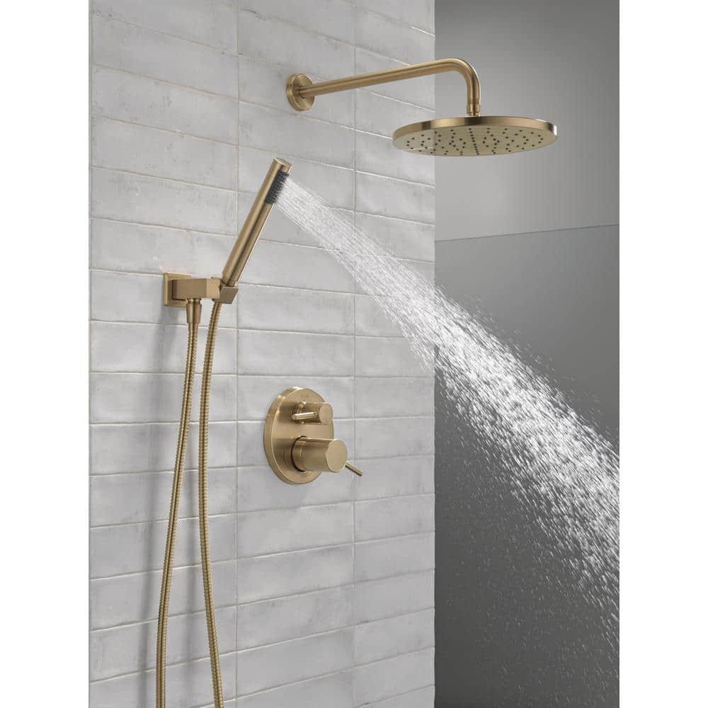 Modern Raincan Round Shower System, Rain Shower Head with Handheld Spray, Shower Faucet Set
