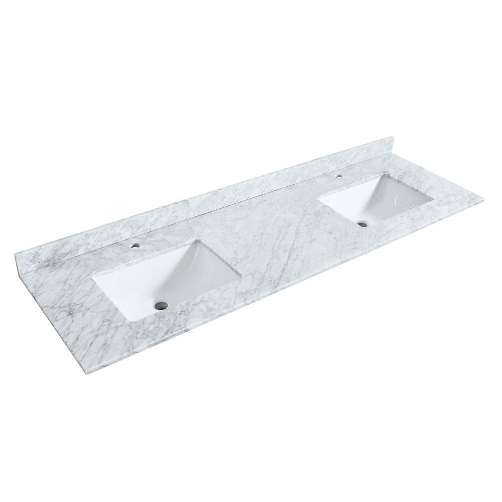Wyndham Collection Miranda 72" Freestanding Double Bathroom Vanity with Cultured Marble Top with 70" Mirror