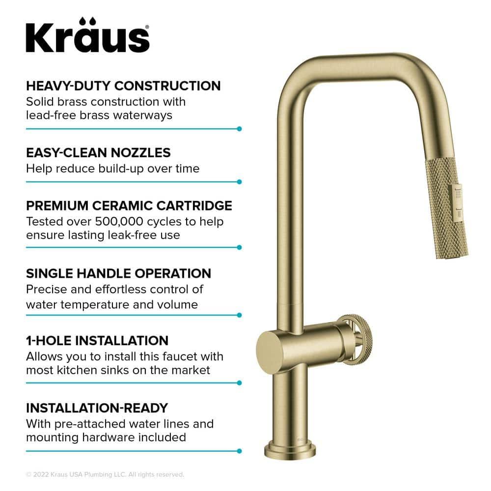 Urbix Industrial Pull-Down Single Handle Kitchen Faucet