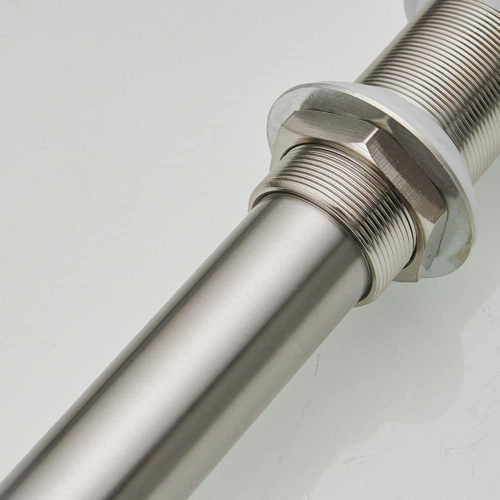 BWE Bathroom Sink Drain Bathroom Faucet Vessel Vanity Sink Drain Stopper Without Overflow Fits Bathroom Standard Sink Hole 1-1/2" to 1-3/4" Brushed Nickel