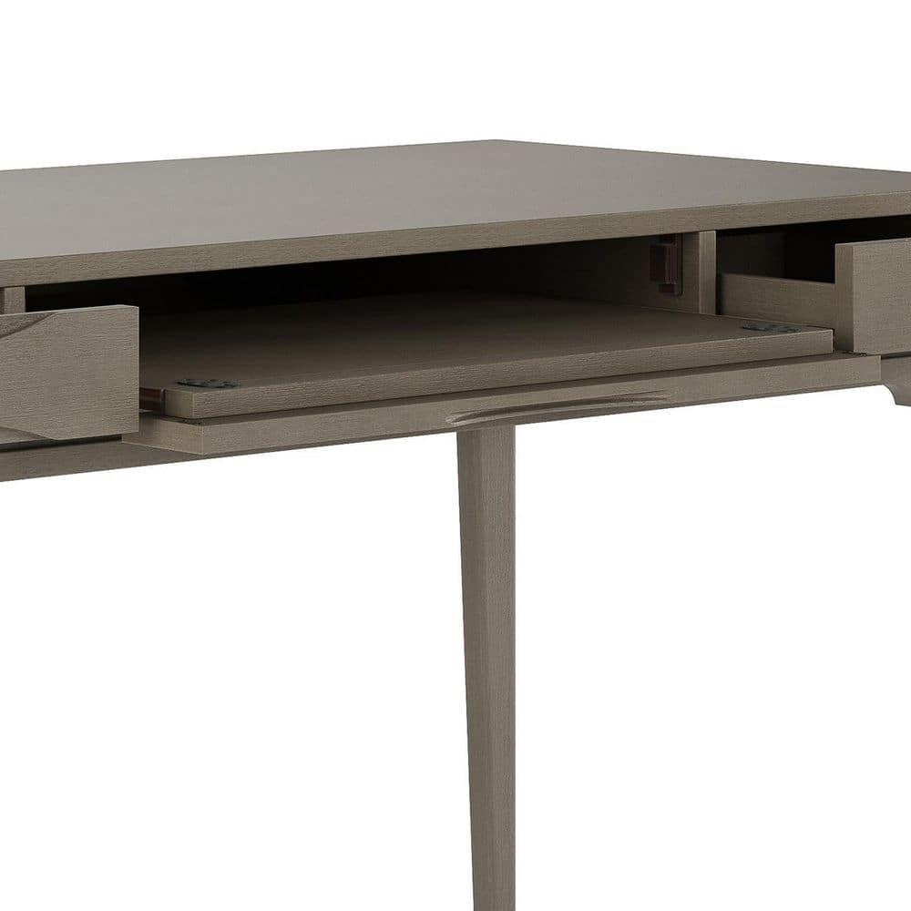 Simpli Home Harper Solid Wood Desk, Contemporary Style with Keyboard Tray and Storage