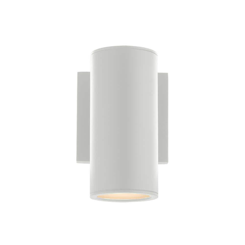 WAC Lighting Cylinder 1 -Light 6.75-in H Matte White Hardwired Integrated LED Outdoor Wall Light