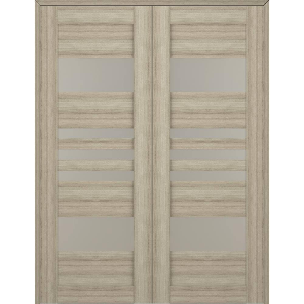 Belldinni Leti Solid Manufactured Wood and Glass Paneled Prefinished Double French Door