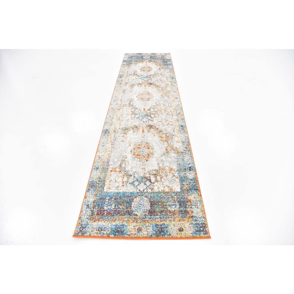 Unique Loom Rosso Collection Area Rug - Bellini (2' 7" x 10' Runner Beige/Blue)