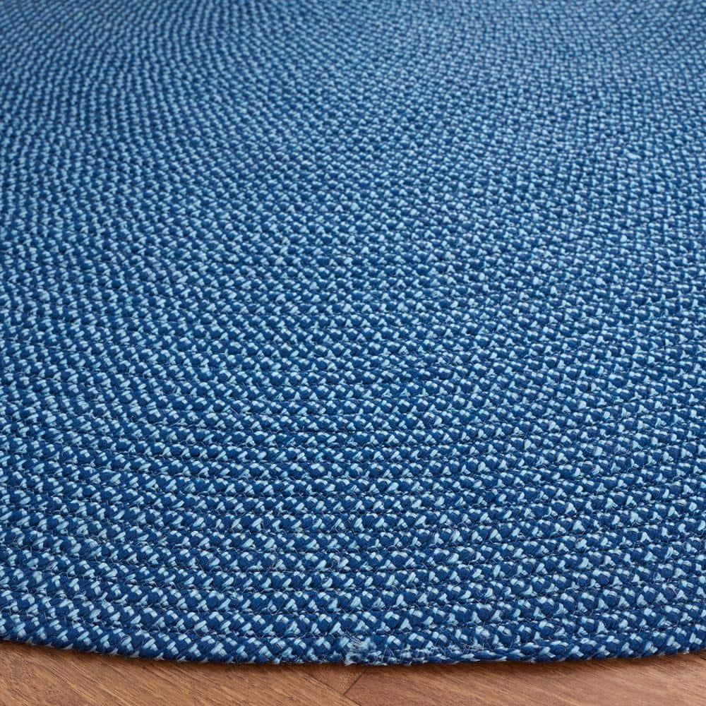 Braided BRD403 Hand Woven Area Rug - Navy - 5' round - Safavieh.