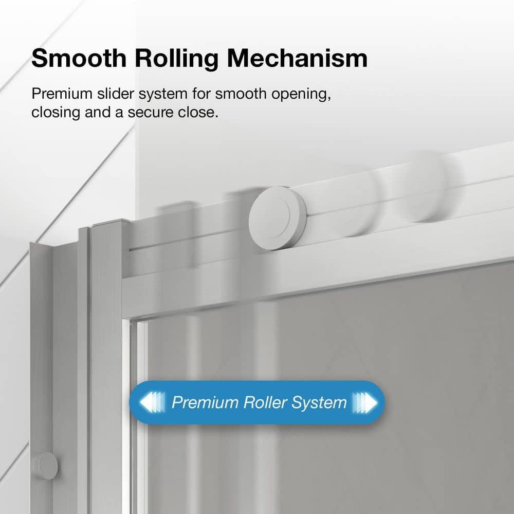 Ove Decors Stanford 48 In. W X 74 In. H Sliding Clear Straight Alcove Shower Door