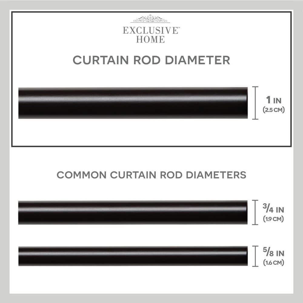 120"x66" Adjustable Sphere Curtain Rod & Finial Set Matte Bronze: 120 Inch, Iron, Single Rod, Exclusive Home