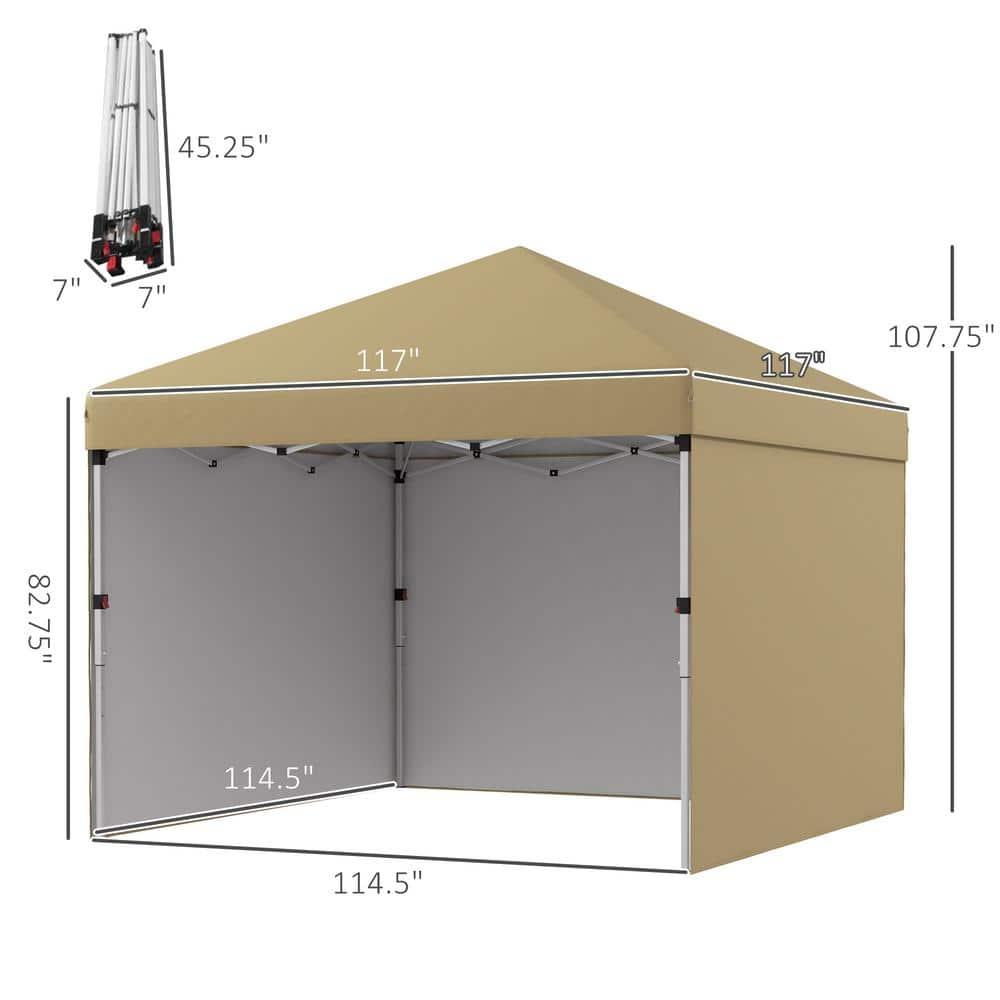 Outsunny 10 Ft. W x 10 Ft. D Steel Party Tent