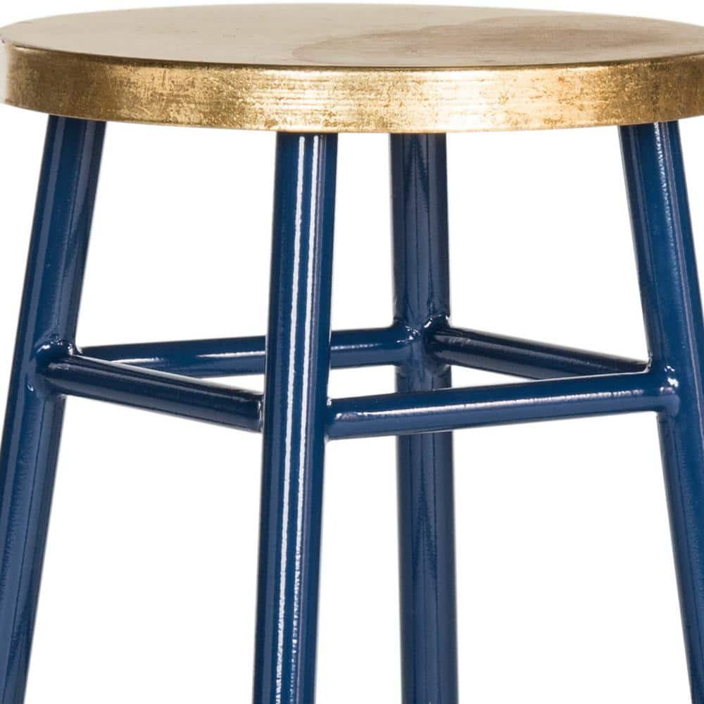 Emery Dipped Gold Leaf Counter Stool - FOX3231 - Navy/Gold - Safavieh Couture