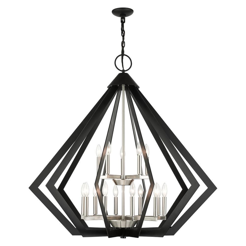 Dorrance 15-Light Black Diamond Foyer Chandelier